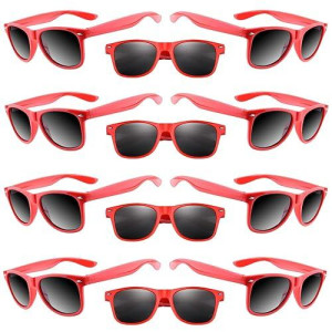 Tuparka 20 Pack Kids Sunglasses Bulk For Summer Pool Party Favors Birthday Parties Goody Bag Fillers, Red