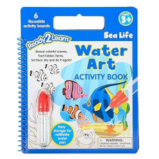 Ready 2 Learn Water Art Activity Book - Sea Life - 6 Scenes - Mess-Free Water Coloring Book - Learn Fun Ocean Facts - Water Reveal Coloring Book Toddlers