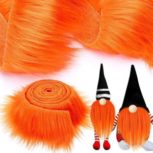 Tatuo Orange Faux Fur Fabric, 2 x 100 Inch for Crafts