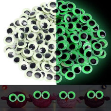 UPINS 300Pcs Glow in The Dark Wiggle Eyes 10mm L