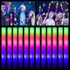 Colorhome Glow Sticks Bulk - 100 Pcs Led Foam Sticks Glow In The Dark Party Supplies With 3 Modes Flashing Effect, Glow Batons Party Favors For Party Wedding Birthday Concert Halloween Christmas