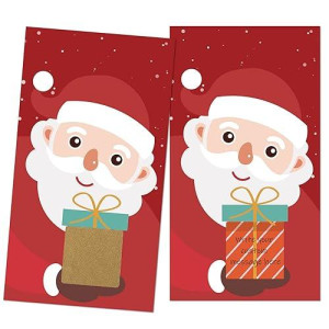 Outus 50 Pieces Christmas Scratch Off Cards Stickers Christmas Hawaii Party Games Vouchers Festive Raffle Tickets Holiday Business Prize Drawings For Kids Adults Families Events Groups (Gift Box)