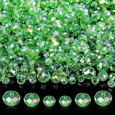 WILLBOND 600 Green Crystal Rondelle Beads for Jewelry Making