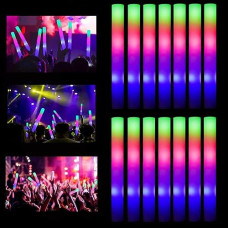 Colorhome Glow Sticks Bulk, 32 Pcs Led Foam Sticks Glow In The Dark Party Supplies With 3 Modes Colorful Flashing,Light Up Batons Party Favors For Party Wedding Birthday Concert Halloween Christmas