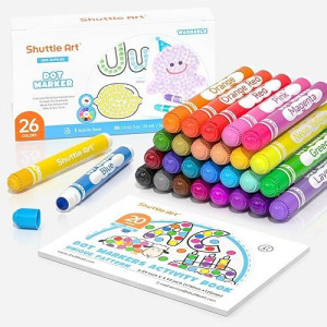 Shuttle Art 26 Colors Washable Dot Markers with Activity Book