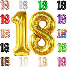 Katchon, Dark Green 18 Balloon Numbers - Huge, 40 Inch | 18Th Birthday Decorations For Boys Green | 18Th Birthday Balloons, 18Th Birthday Decorations Green | 18 Number Balloons | Number 18 Balloons