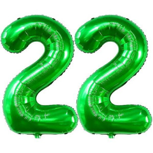 Katchon, 22 Balloon Number Dark Green - 40 Inch | 22 Number Balloons | Green 22 Balloons For 22 Birthday Decorations For Men | Number 22 Balloons | 22 Balloons For 22 Birthday Decorations For Women