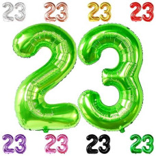 Katchon, Light Green 23 Balloon Numbers - Big, 40 Inch | 23 Green Balloons For 23 Birthday Decorations For Men | 23 Birthday Decorations | 23 Balloon Numbers For 23Rd Birthday Decorations For Men