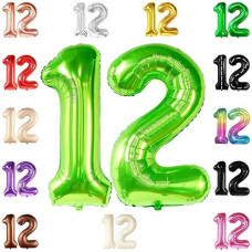 KatchOn 40" Light Green Number 12 Mylar Balloon for Birthdays