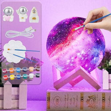 [ Update 2024] Paint Your Own Moon Lamp Kit, 5.9 Inches-Button Battery Type Diy Moon Night Light For Kids Art Supplies Creativity Arts & Crafts Kit For Kids, Teen Girls Boy Birthday