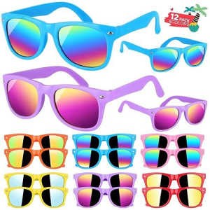 Ginmic Kids Sunglasses Bulk, Kids Sunglasses Party Favor, 12Pack Neon Sunglasses With Uv400 Protection For Kids, Boys And Girls Age 3-8, Goody Bag Favors, Great Gift For Pool, Birthday Party Supplies