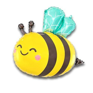 Gallasy Lovely Bee Balloon, Large Helium Mylar Honeybee Balloon, Foil Bumblebee Balloon 32X25 Inch