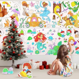 Jar Melo Mermaid Coloring Roll For Kids -Sticky No Mess Coloring Poster For Toddlers, 118×15.74 Inches Large Coloring Tablecloth, Drawing Paper For Kids' Easel Ideal Gifts For Home Birthday Party