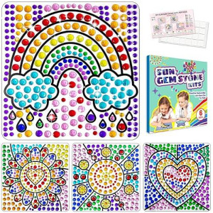 Yazhiji Diamond Window Art Craft Kits For Girls, Kids Suncatcher Set For 6 7 8 9 10 11 12 Years Old Diy Gem Painting Supplier For Boys Ages 6+ Stone Stickers As Birthday Gifts