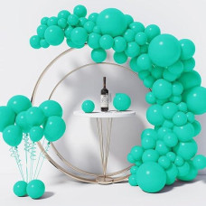 130Pcs Teal Blue Balloons Different Sizes 18" 12" 10" 5" Balloon Garland Arch Kit Perfect For Birthday Party, Graduation, Baby Shower, Wedding, Holiday Decoration And Anniversary (Tiff Blue Balloons)