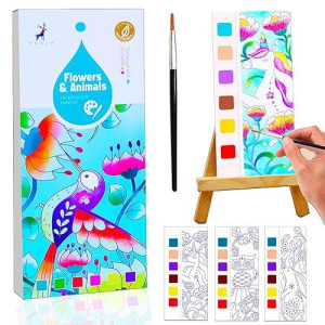 Yxotjhs Water Color Paint Sets For Kids, Pocket Watercolor Painting Book, Watercolor Coloring Books For Kids Ages 4-8, Mess Free Coloring For Toddlers, Arts And Crafts For Girls Boys Gifts