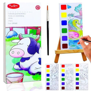 Yxotjhs Water Color Paint Sets For Kids, Pocket Watercolor Painting Book, Watercolor Coloring Books For Kids Ages 4-8, Mess Free Coloring For Toddlers, Arts And Crafts For Girls Boys Gifts