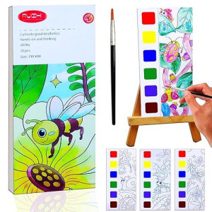 Yxotjhs Water Color Paint Sets For Kids, Pocket Watercolor Painting Book, Watercolor Coloring Books For Kids Ages 4-8, Mess Free Coloring For Toddlers, Arts And Crafts For Girls Boys Gifts