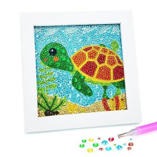 Yohuu 5D Diamond Art Kit For Kids 7.1"X7.1" With Wooden Frame Arts And Crafts For Kids Ages 6-8-10-12 Easy To Diy Mosaic Gem Dots Painting By Number Kit Home Wall Decoration