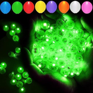 Aogist 50 Pcs Led Green Balloon Lights, Round Led Mini Lights For Paper Lantern Balloon Birthday Party Event Indoor Outdoor Wedding Decoration Halloween Christmas Supplies