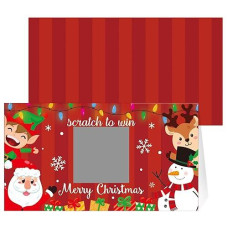 Outus 50 Pieces Christmas Scratch Off Cards Stickers Christmas Hawaii Party Games Vouchers Festive Raffle Tickets Holiday Business Prize Drawings For Kids Adults Families Events Groups (Mixed Style)