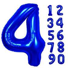 40 Inch Navy Blue Number 4 Balloon, Giant Large 4 Foil Balloon For Birthdays, Anniversaries, Graduations, 4Th Birthday Decorations For Kids