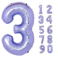 40 Inch Purple Number 3 Balloon, Giant Large 3 Foil Balloon For Birthdays, Anniversaries, Graduations, 3Rd Birthday Decorations For Kids