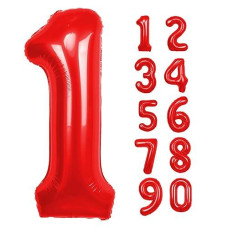 40 Inch Red Number 1 Balloon, Giant Large 1 Foil Balloon For Birthdays, Anniversaries, Graduations, 1St Birthday Decorations For Kids