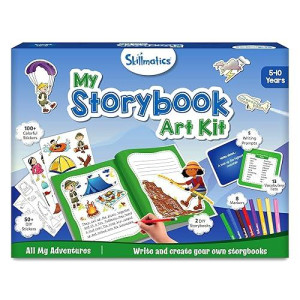 Skillmatics Storybook Art Kit - All My Adventures Art Kit For Kids, Write & Create Storybooks, Creative Activity For Boys & Girls, Diy Kit, 150+ Stickers, Gifts For Ages 5, 6, 7, 8, 9, 10