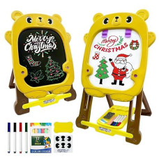 Talgic Kids Easel For Toddlers With Chalk Board And Dry Erase Easel, Easel For Toddlers Ages 2-4 & 5-8, Educational And Popular Gift Toys For Girls And Boys, Back To School Gifts For Students