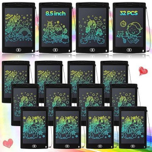 Zhehao 32 Pieces Lcd Writing Tablet Doodle Board Electronic Toy 85 Inch Colorful Doodle Board Lcd Erasable Drawing Pad Reusable