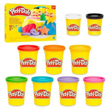 Playdoh 9 Pack Favorite Color Set Assorted Colors 2 4 Ounce Modeling Compound Cans Kids Arts Crafts Preschool Toys For