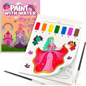 Zhoc Paint With Water Books For Kids, Unicorns Watercolor Painting Book Kit For Kids, No Mess Water Color Paint Set Art Activity, Craft Kits Gift For Boys & Girls Ages 3 4 5 6 7 8, With 2 Brushes