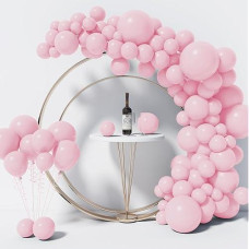 130Pcs Pink Balloons Different Sizes 18" 12" 10" 5" Balloon Garland Arch Kit Perfect For Birthday Party, Graduation, Baby Shower, Wedding, Holiday Decoration And Anniversary (Pink Balloons)