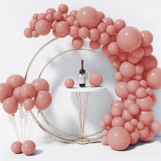 130Pcs Dusty Pink Balloons Different Sizes 18" 12" 10" 5" Balloon Garland Arch Kit Perfect For Birthday Party, Graduation, Baby Shower, Wedding, Holiday Decoration, Anniversary (Dusty Pink Balloons)