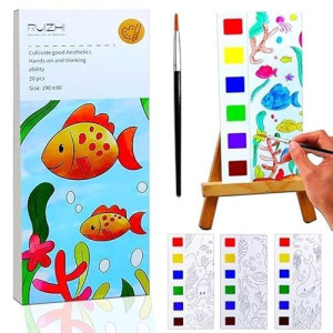 Yxotjhs Water Color Paint Sets For Kids, Pocket Watercolor Painting Book, Watercolor Coloring Books For Kids Ages 4-8, Mess Free Coloring For Toddlers, Arts And Crafts For Girls Boys Gifts