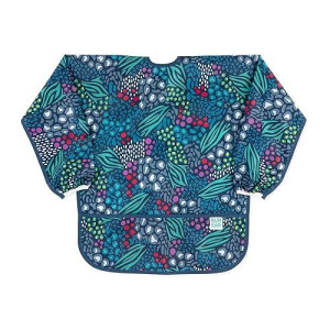 Bumkins Sleeved Smock, Toddler Reusable Waterproof Bib For Girls And Boys Ages 3-5 Years, Long Sleeve Childrens, Kids Paint Apron, Arts, Crafts And Play With Pocket, Soft Fabric, Jungle Blue