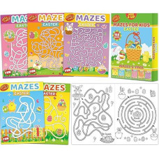 Wiooffen 168 Pages Easter Maze Books For Kids Ages 3-8, 6-Pack- 6 Beginner Level Kids Activity Books Busy Books Easter Basket Stuffers Children Amazing Mazes Fun Games Birthday Gifts Supplies