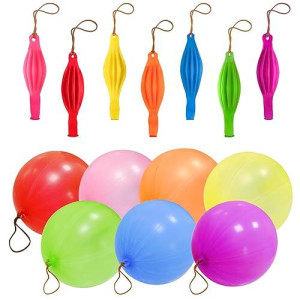 Julliz 26Pcs Punch Balloons, Punching Balloon Party Favors For Kids, Neon Bounce Balloons With Rubber Band For Carnival, Fun, Gift Bag Party Favors