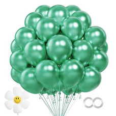 Metallic Green Balloons，100 Pcs 12 Inch Metallic Green Latex Balloons, Metallic Green Balloons For Party Decoration，Birthday Decoration，Baby Shower，Wedding，Holiday Decoration（Metallic Green Balloons）