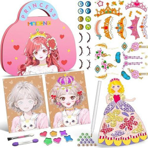 Art Craft Activity For Kids, Paper Craft Kits - Paper Makeup Diy Girls Toy Kit With Diamond Painting & Princess Dress Up Set, Ideal Birthday Halloween Party Gift For Girls Ages 4 5 6 7 8 9+ Year Old