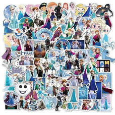 Ziyziiy 50Pcs Frozen Stickers Waterproof Vinyl Stickers For Water Bottle Luggage Bike Car Decals Anna And Elsa Stickers For Kids, 202403300001