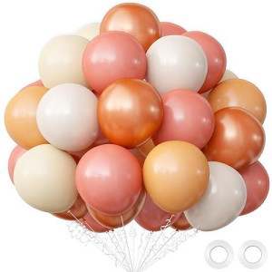 Oumuamua Blush Pink Rose Gold Balloons, 62Pcs Retro Pink Rose Gold Beige White Nude Balloons For Women Girls Birthday Baby Shower Wedding Bridal Shower Party Decorations, 12 Inch