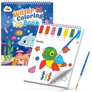 Zmlm Paint With Water Books For Kids - Easter Basket Stuffers Mess Free Coloring Activity For Toddlers - Arts & Crafts Gifts Toys For Valentines Birthday Christmas Boy Girls Ages 4 5 6 7 8(Sea)