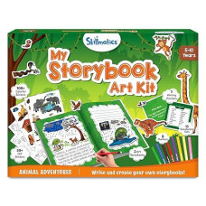 Skillmatics Storybook Art Kit - Animal Adventures Art Kit For Kids, Write & Create Storybooks, Creative Activity For Boys & Girls, Diy Kit, 150+ Stickers, Gifts For Ages 5, 6, 7, 8, 9, 10