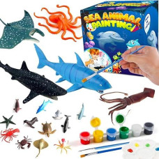 Funzbo Sea Animal Creatures Toys For Kids Painting Kits For Kids Ages 48 With Art Supplies Set Arts And Crafts For Kids Ocea