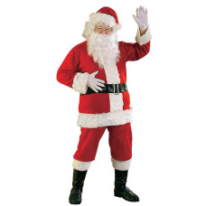 Rubie's Extra-Large Red Flannel Santa Suit with Gloves