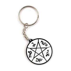 Just Funky Official Supernatural Devils Trap Metal Keychain - Licensed Merchandise Features Soft Enamel Design - Perfect For Rings, Backpacks - Premium Badge Charm - Multicolored