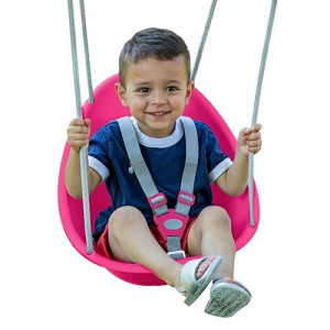 Swurfer Pink Toddler Swing - 3-Point Harness, Easy Install