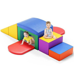 Surpcos Foam Climbing Blocks For Toddlers - Soft Play Set For Toddlers 1-3 - Climbing Toys - Baby Climbing Gym - Great For All Ages (6 Pc Colorful Soft Play Area Set)